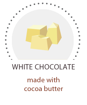 Ehite choccolate made with cocoa butter